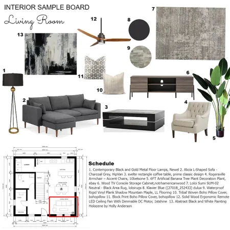 Module 9 - living room Interior Design Mood Board by syarifah nahrisya on Style Sourcebook