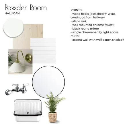 Halligan - Powder Room Interior Design Mood Board by Sarah Beairsto on Style Sourcebook