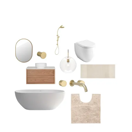 white and gold bathroom Interior Design Mood Board by jesstattersall on Style Sourcebook