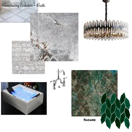 Sanctuary Tile Bath Interior Design Mood Board by Sandia Krauss on Style Sourcebook