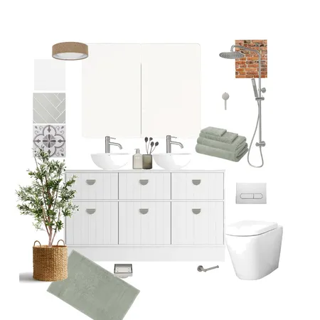 Ensuite Sample Board - Ash & Lucinda Interior Design Mood Board by AJ Lawson Designs on Style Sourcebook