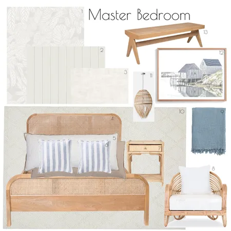 Master Bedroom - Coastal Interior Design Mood Board by Abode Collective on Style Sourcebook