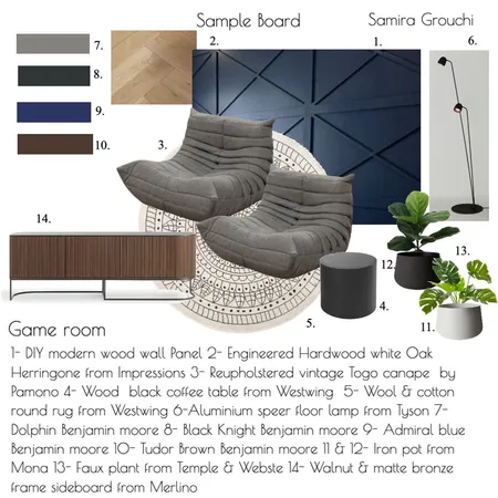 Game room Interior Design Mood Board by Art/Architecture on Style Sourcebook