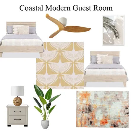 Coastal Modern Guest Room Interior Design Mood Board by Mary Helen Uplifting Designs on Style Sourcebook