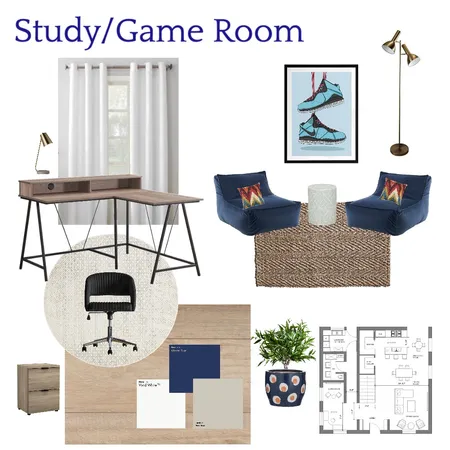 Study/Game Room Interior Design Mood Board by littlebeeinteriors on Style Sourcebook