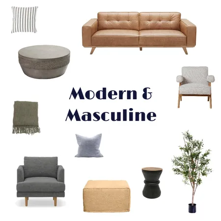 Modern & Masculine Interior Design Mood Board by ryanhatch on Style Sourcebook