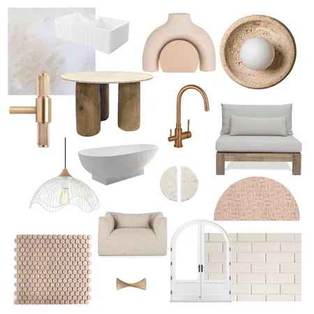 Textures/pink tones Interior Design Mood Board by SPECbd on Style Sourcebook