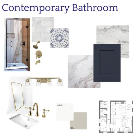 Contemporary Bathroom Interior Design Mood Board by littlebeeinteriors on Style Sourcebook