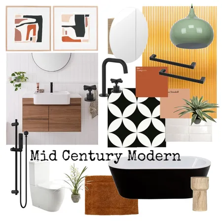 Mid Century Modern - BW Tiles Interior Design Mood Board by CSugden on Style Sourcebook