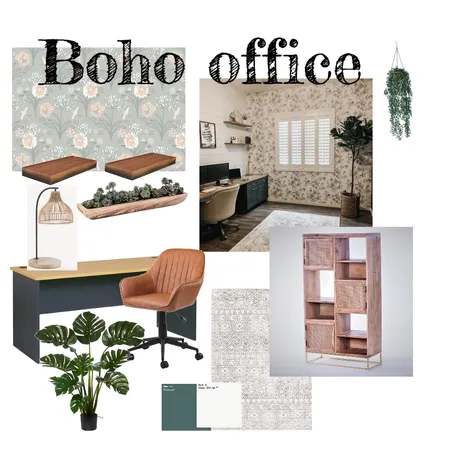 Boho office darker option Interior Design Mood Board by darcievoorhees on Style Sourcebook