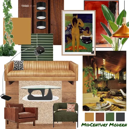 Midcentury Modern Interior Design Mood Board by Nhselim on Style Sourcebook