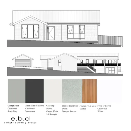 Exterior finishes selection ~ Mt Eliza project Interior Design Mood Board by Enlight Building Design on Style Sourcebook