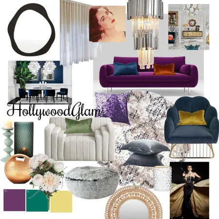 Hollywood Glam Interior Design Mood Board by Tammy on Style Sourcebook