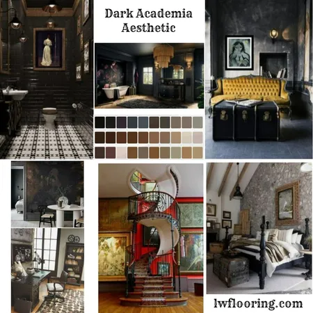 Dark Academia Aesthetic Interior Design Mood Board by Richard Howard on Style Sourcebook