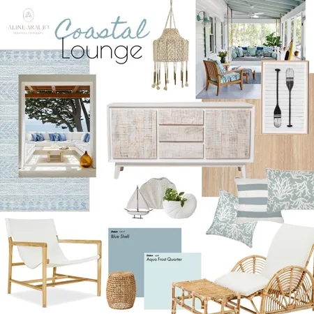 Coastal Lounge Interior Design Mood Board by Aline Araujo Interior Designer on Style Sourcebook