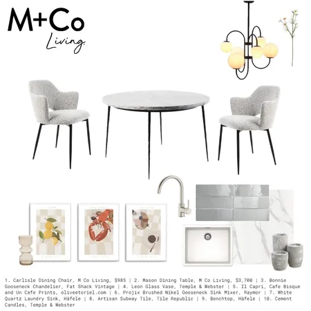 Home Cafe Interior Design Mood Board by M+Co Living on Style Sourcebook