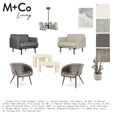Coastal Class Interior Design Mood Board by M+Co Living on Style Sourcebook