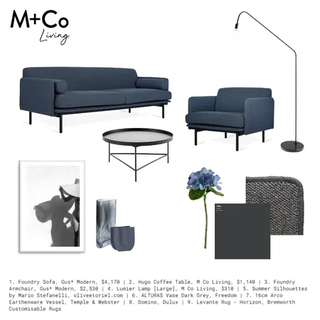 Feeling Blue Interior Design Mood Board by M+Co Living on Style Sourcebook