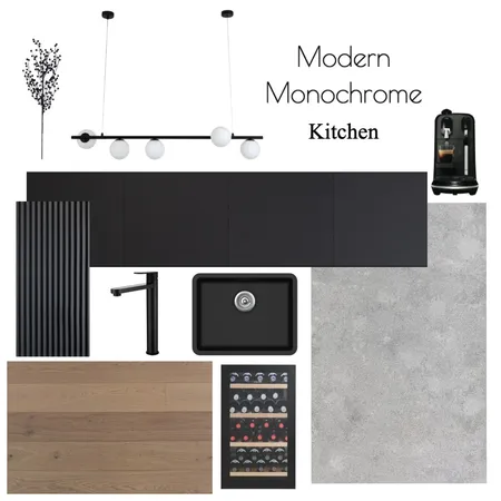 Modern Monochrome - Kitchen Interior Design Mood Board by MichH on Style Sourcebook