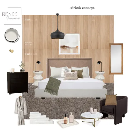 Calm Airbnb Interior Design Mood Board by Renee Interiors on Style Sourcebook