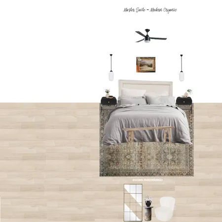 Master Suite - Modern Organic (Fontained Mode Bed Layla 1 Mirror - Perry Black - Boucle Chair- The Lake District Wall Art) Interior Design Mood Board by Casa Macadamia on Style Sourcebook
