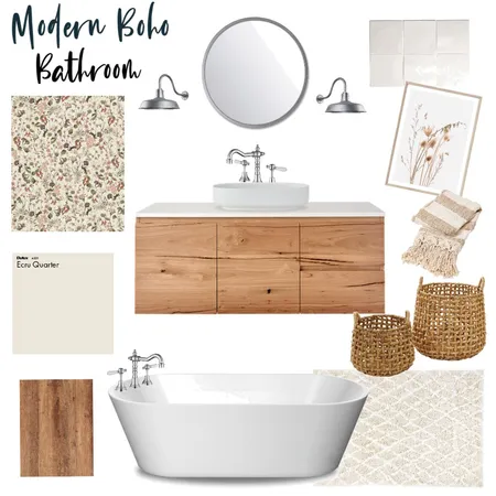 Modern Boho Bathroom Interior Design Mood Board by Ordinary Made Beautiful on Style Sourcebook