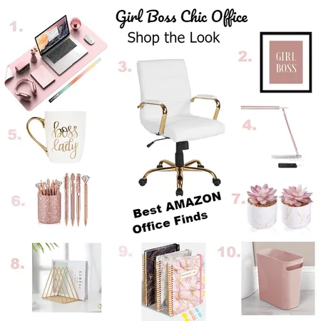 Girl Boss Chic Office Interior Design Mood Board by Bwty Designs on Style Sourcebook