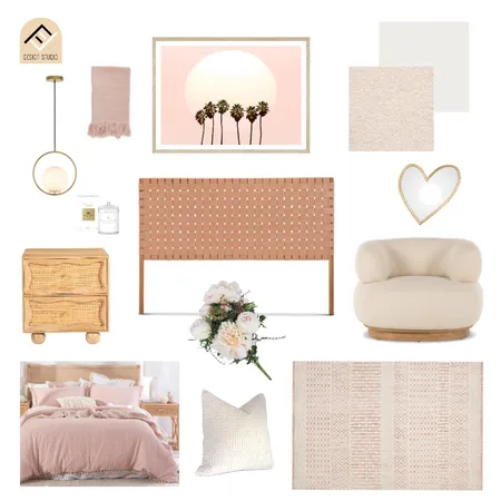 master bed pink Interior Design Mood Board by Five Files Design Studio on Style Sourcebook