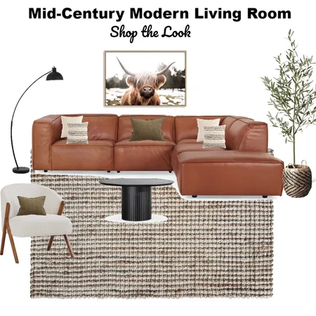 Mid-Century Modern Living Room Interior Design Mood Board by Bwty Designs on Style Sourcebook