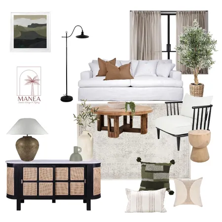 Elevated Farmhouse Living Room Interior Design Mood Board by Manea Interiors on Style Sourcebook