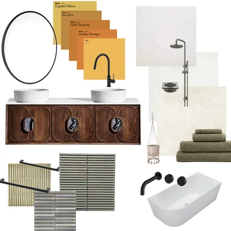 Warm tones bathroom renovation Interior Design Mood Board by AT46 on Style Sourcebook