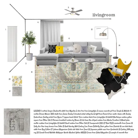 IDI Module 9 livingroom Interior Design Mood Board by Detsign on Style Sourcebook