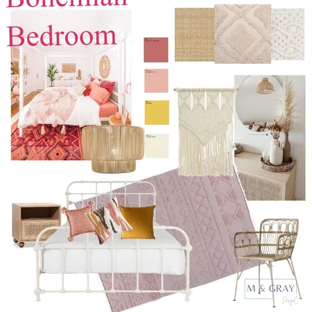 Boho Bedroom Interior Design Mood Board by M & Gray Design on Style Sourcebook