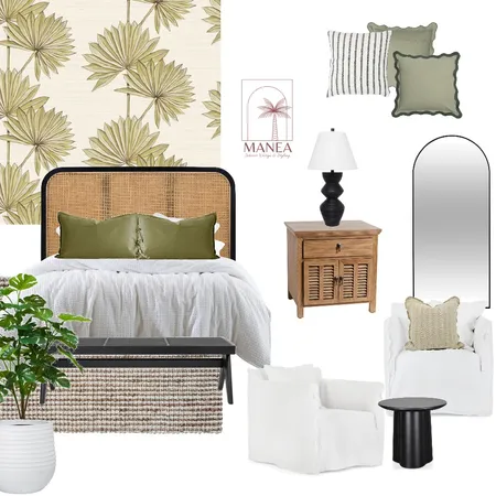 Modern Tropics Master Bedroom Interior Design Mood Board by Manea Interiors on Style Sourcebook