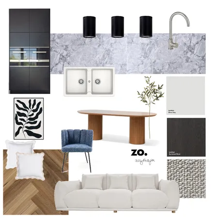 Modern contemporary kitchen and lounge mood board Interior Design Mood Board by Zo Building on Style Sourcebook