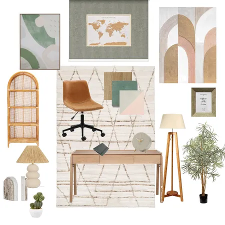Mid-Century Modern Study Interior Design Mood Board by inspirebyMJ on Style Sourcebook