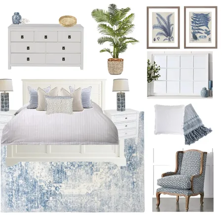 Hamptons Main Bedroom Interior Design Mood Board by Eliza Grace Interiors on Style Sourcebook