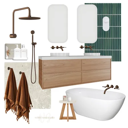 Mid Century Modern - Master Ensuite Interior Design Mood Board by White Soul Studio on Style Sourcebook