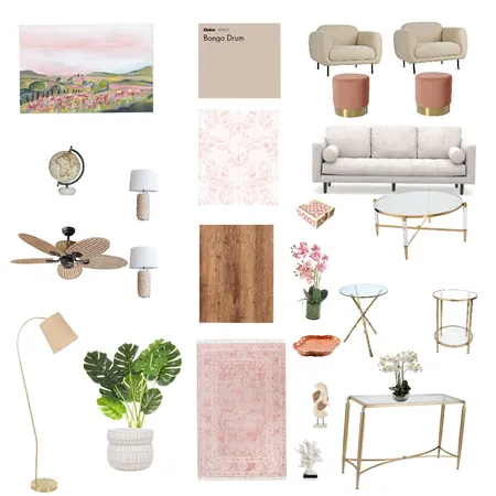 Blush & beige living room Interior Design Mood Board by Opal on Style Sourcebook