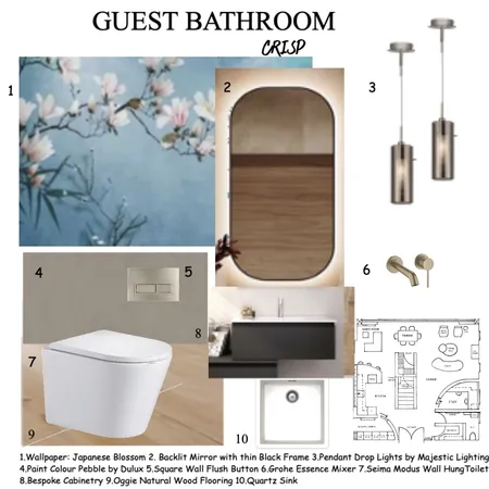 Guest Bathroom Interior Design Mood Board by ShannonCastle on Style Sourcebook