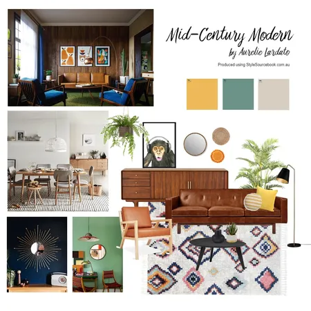 Mid-century Modern Interior Design Mood Board by Aurelie on Style Sourcebook