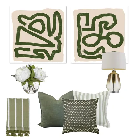 Green tranquility for small bedroom Interior Design Mood Board by MiriamSawan on Style Sourcebook