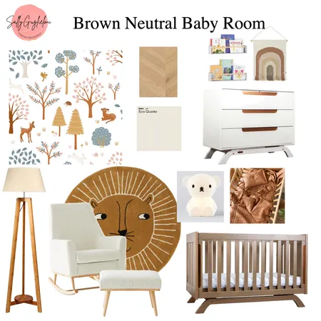 Brown Neutral baby room Interior Design Mood Board by sally guglielmi on Style Sourcebook