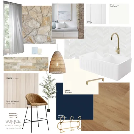 Coastal Hamptons Kitchen and Living Interior Design Mood Board by Emma Hurrell Interiors on Style Sourcebook