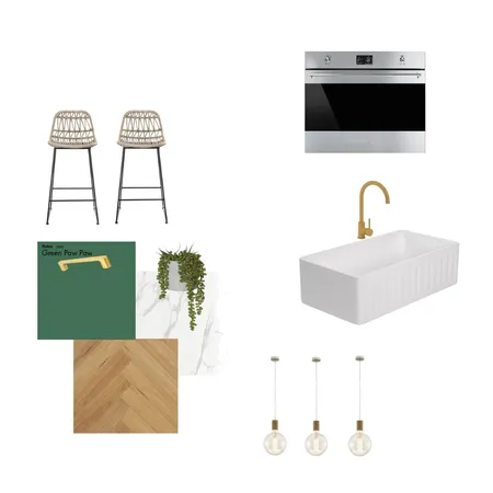 Kitchen - Wood, Green, White, Black Interior Design Mood Board by Skylight on Style Sourcebook