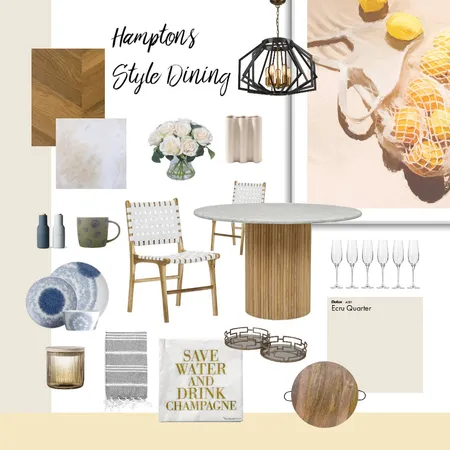 Hamptons Style Dining Room Interior Design Mood Board by Dorina on Style Sourcebook