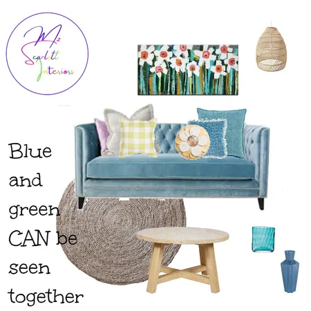 Blue and green CAN be seen together Interior Design Mood Board by Mz Scarlett Interiors on Style Sourcebook