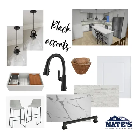 black accents Interior Design Mood Board by lincolnrenovations on Style Sourcebook