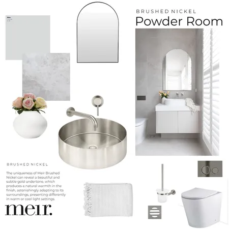 Meir | Brushed Nickel Powder Room Interior Design Mood Board by Meir on Style Sourcebook