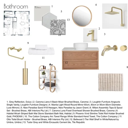 Bathroom Sample Board Interior Design Mood Board by jess.yanko@yahoo.com on Style Sourcebook